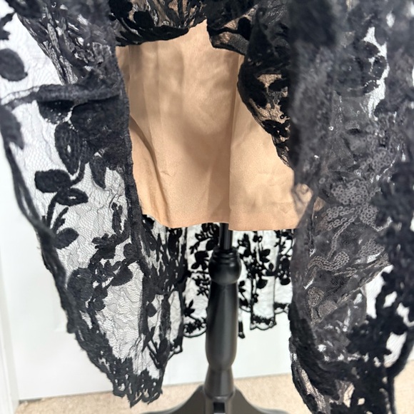 Dress the Population Black Sequin Lace Fit & Flare Midi Dress Size Medium - Picture 5 of 16